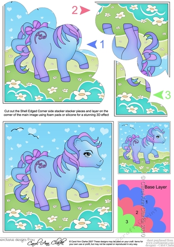 My Cute Little Pony Shell Edged Corner Side Stacker