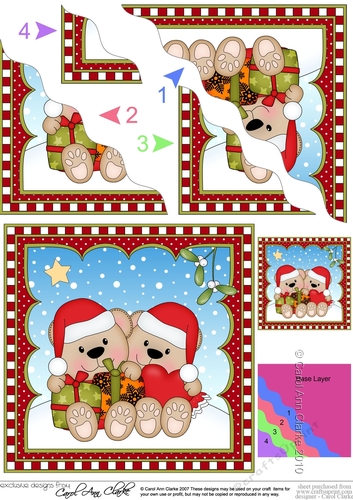 Christmas Wavey Corner Stacker - Livvy Bear is in Love