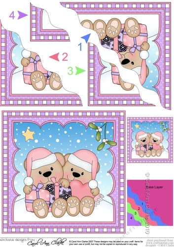 Christmas Wavey Corner Stacker - Livvy Bear is in Love