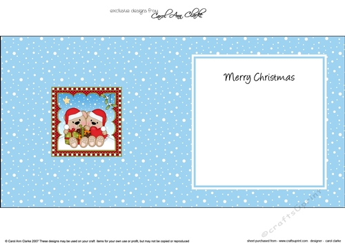 Christmas square landscape insert - Livvy Bear is in Love