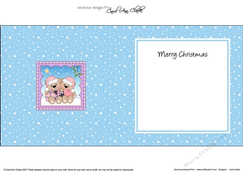 Christmas square landscape insert - Livvy Bear is in Love