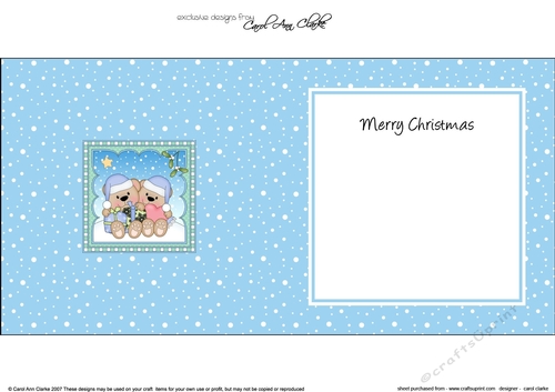 Christmas square landscape insert - Livvy Bear is in Love