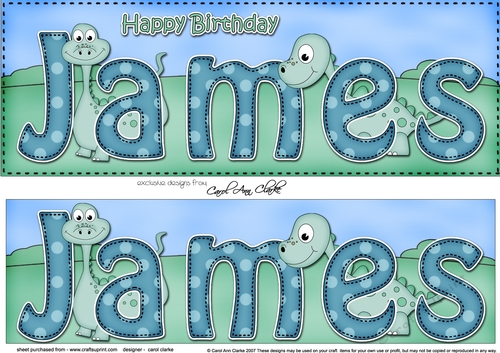 Large DL Happy Birthday JAMES 3D decoupage