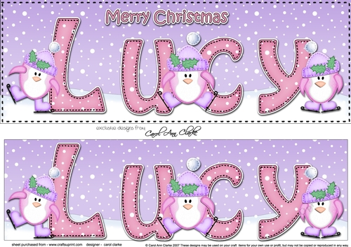 Large DL Merry Christmas LUCY 3D decoupage 