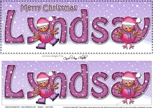 Large DL Merry Christmas LYNDSAY 3D decoupage 