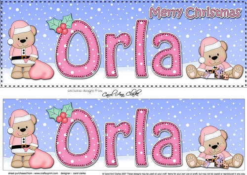 Large DL Merry Christmas ORLA 3D decoupage 