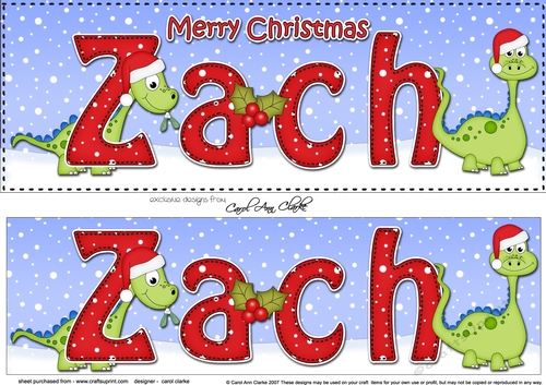 Large DL Merry Christmas ZACH 3D decoupage 