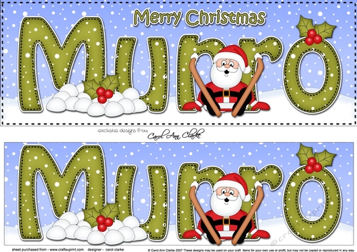 Large DL Merry Christmas MUNRO 3D decoupage 