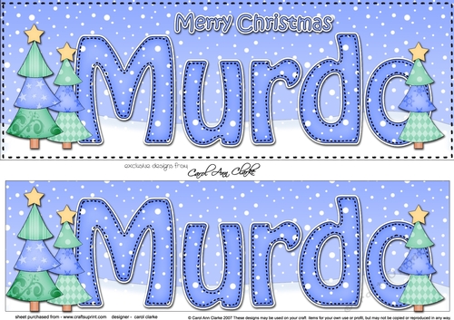 Large DL Merry Christmas MURDO 3D decoupage 