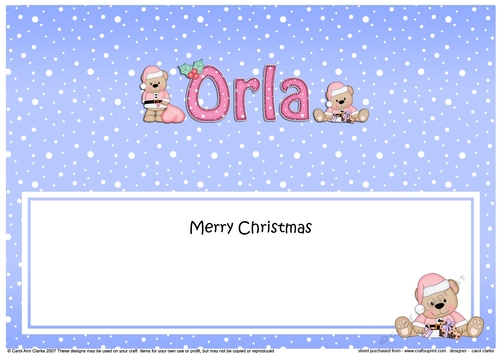 Large DL Merry Christmas ORLA insert