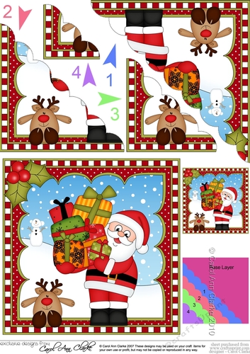 Christmas Santa Fan Pyramage Topper