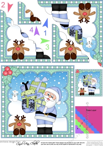 Christmas Santa Fan Pyramage Topper