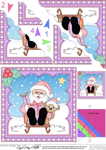 Christmas Santa Fan Pyramage Topper
