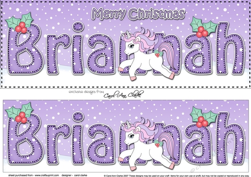 Large DL Merry Christmas BRIANNAH 3D decoupage 