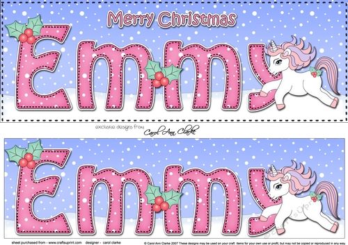 Large DL Merry Christmas EMMY 3D decoupage 