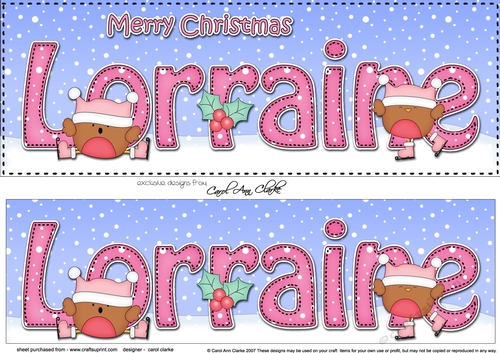 Large DL Merry Christmas LORRAINE 3D decoupage 