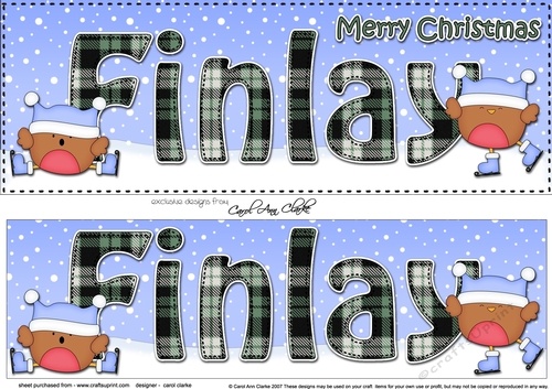 Large DL Merry Christmas FINLAY 3D decoupage 