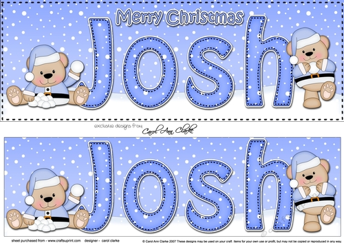 Large DL Merry Christmas JOSH 3D decoupage 