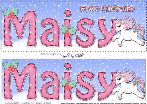 Large DL Merry Christmas MAISY 3D decoupage 