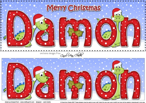 Large DL Merry Christmas DAMON 3D decoupage 
