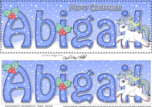 Large DL Merry Christmas ABIGAIL 3D decoupage 