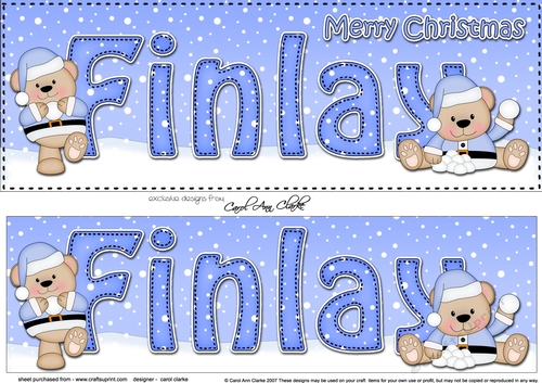 Large DL Merry Christmas FINLAY 3D decoupage 