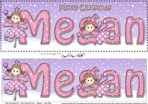 Large DL Merry Christmas MEGAN 3D decoupage 