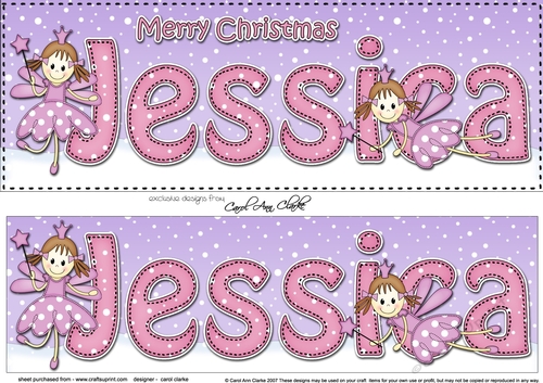 Large DL Merry Christmas JESSICA 3D decoupage 