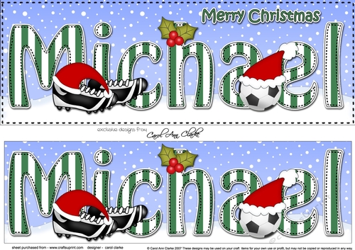 Large DL Merry Christmas MICHAEL 3D decoupage 