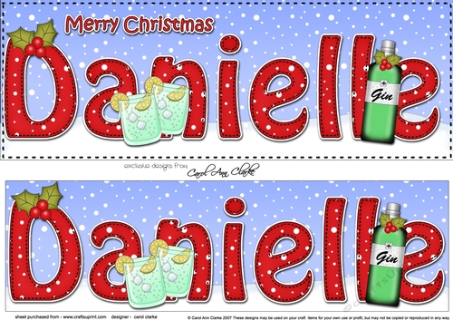 Large DL Merry Christmas DANIELLE 3D decoupage 