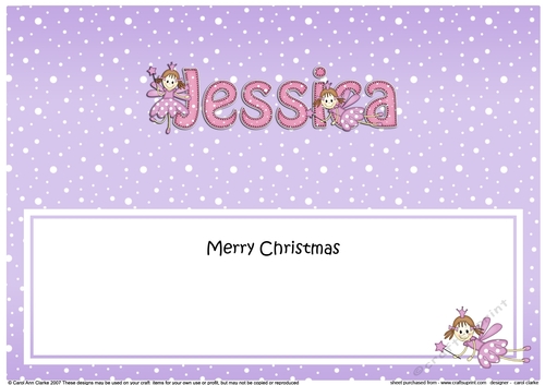 Large DL Merry Christmas JESSICA insert