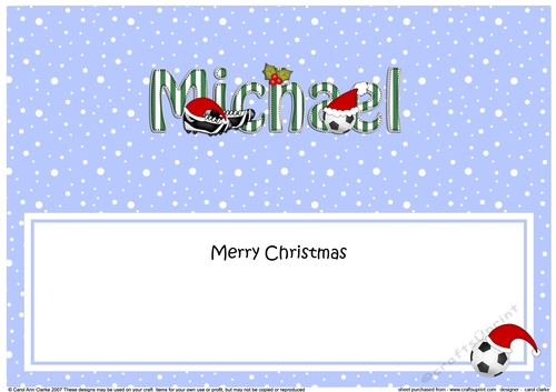 Large DL Merry Christmas MICHAEL insert