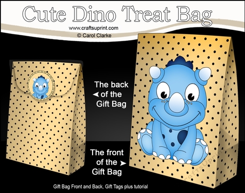 3D Gift Bag Mini Kit - Cute Little Kyouryuu Dino