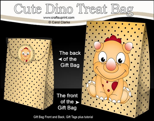 3D Gift Bag Mini Kit - Cute Little Longfang Dino