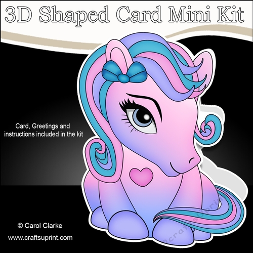 3D Shaped Card Mini Kit - Cute Little Pony Kandy 