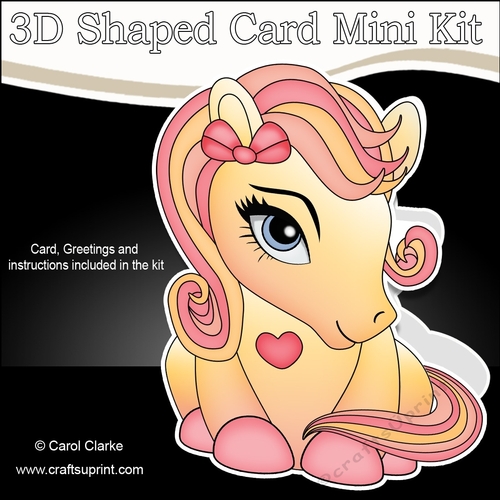 3D Shaped Card Mini Kit - Cute Little Pony Amber