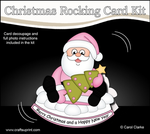 3D Shaped Rocking Christmas Card Mini Kit - Santa has an Xmas Tree