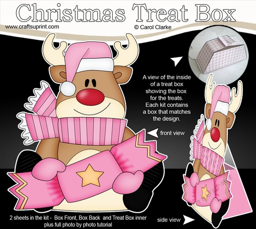 3D Christmas Treat Box Gift Set Mini Kit - Rudolph has an Xmas Cracker