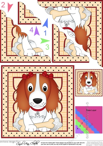 Cute Little Springer Spaniel Dog Scalloped Corner Stacker