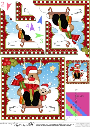 Christmas Rudolph Scalloped Corner Stacker