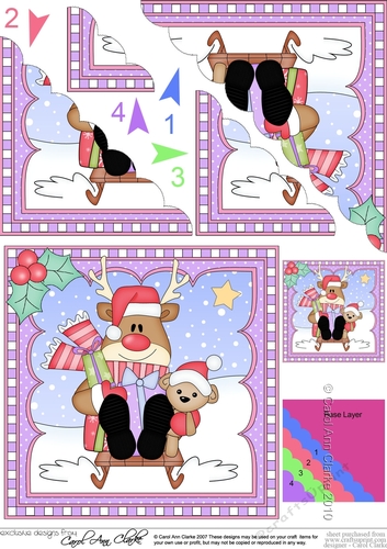Christmas Rudolph Scalloped Corner Stacker
