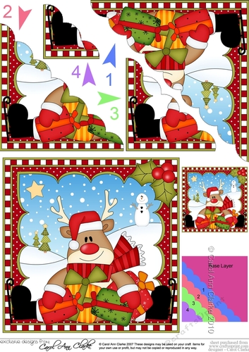 Christmas Rudolph Scalloped Corner Stacker