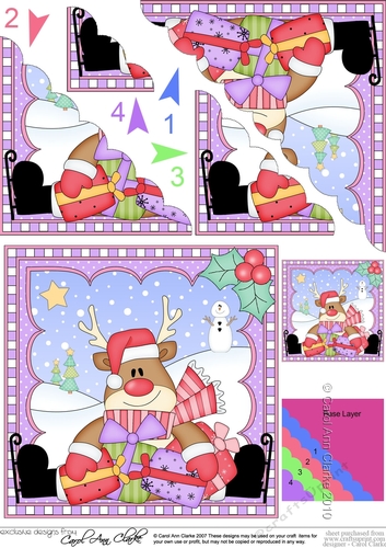 Christmas Rudolph Scalloped Corner Stacker