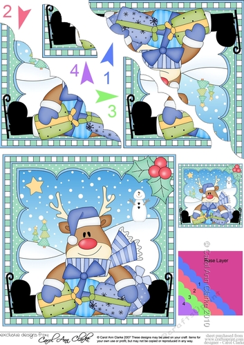 Christmas Rudolph Scalloped Corner Stacker