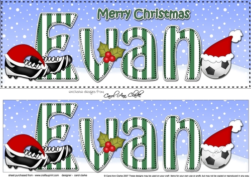 Large DL Merry Christmas EVAN 3D decoupage 