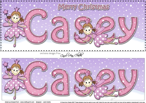 Large DL Merry Christmas CASEY 3D decoupage 