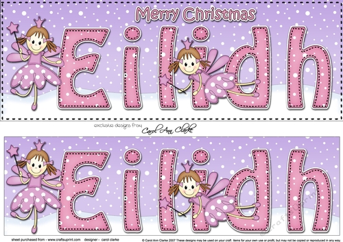Large DL Merry Christmas EILIDH 3D decoupage 