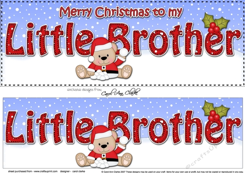 Large DL Merry Christmas to my LITTLE BROTHER 3D decoupage 