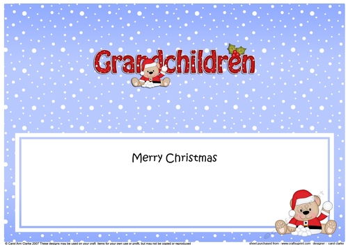 Large DL Merry Christmas GRANDCHILDREN insert