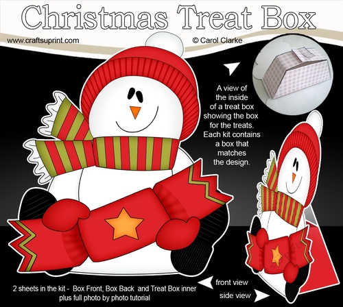 3D Christmas Treat Box Gift Set Mini Kit - Snowman Rio has an Xmas Cracker